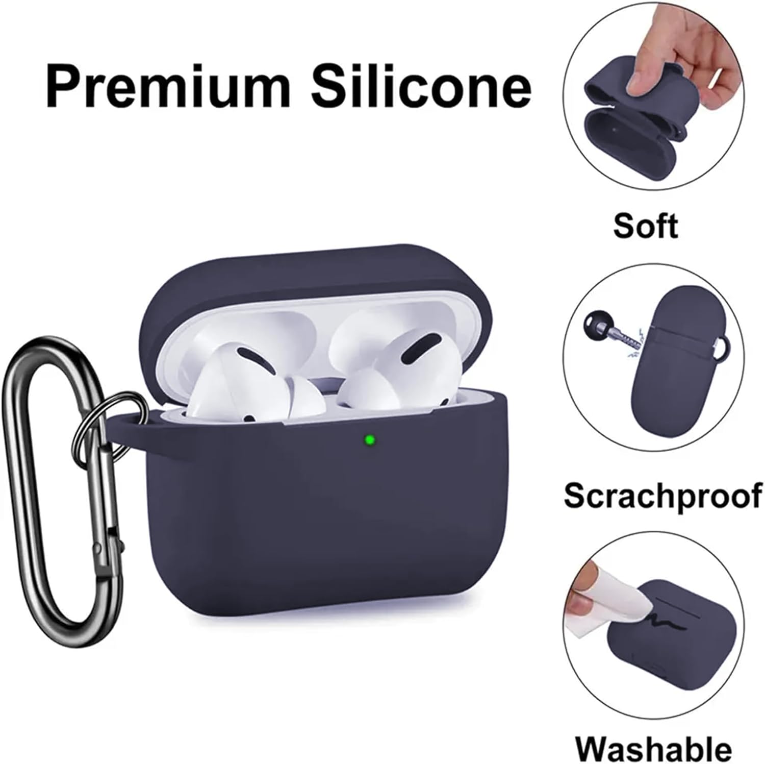 Wixany – Funda para Airpods, funda para Airpod Pro de 2 generación para Apple Airpods, funda de carga de silicona suave 2 y 1, accesorios