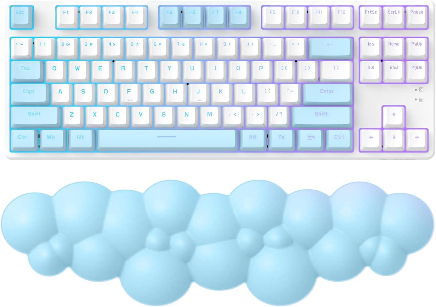 MANBASNAKE Reposamuñecas para teclado, espuma viscoelástica de alta densidad de poliuretano con base antideslizante para aliviar el dolor de