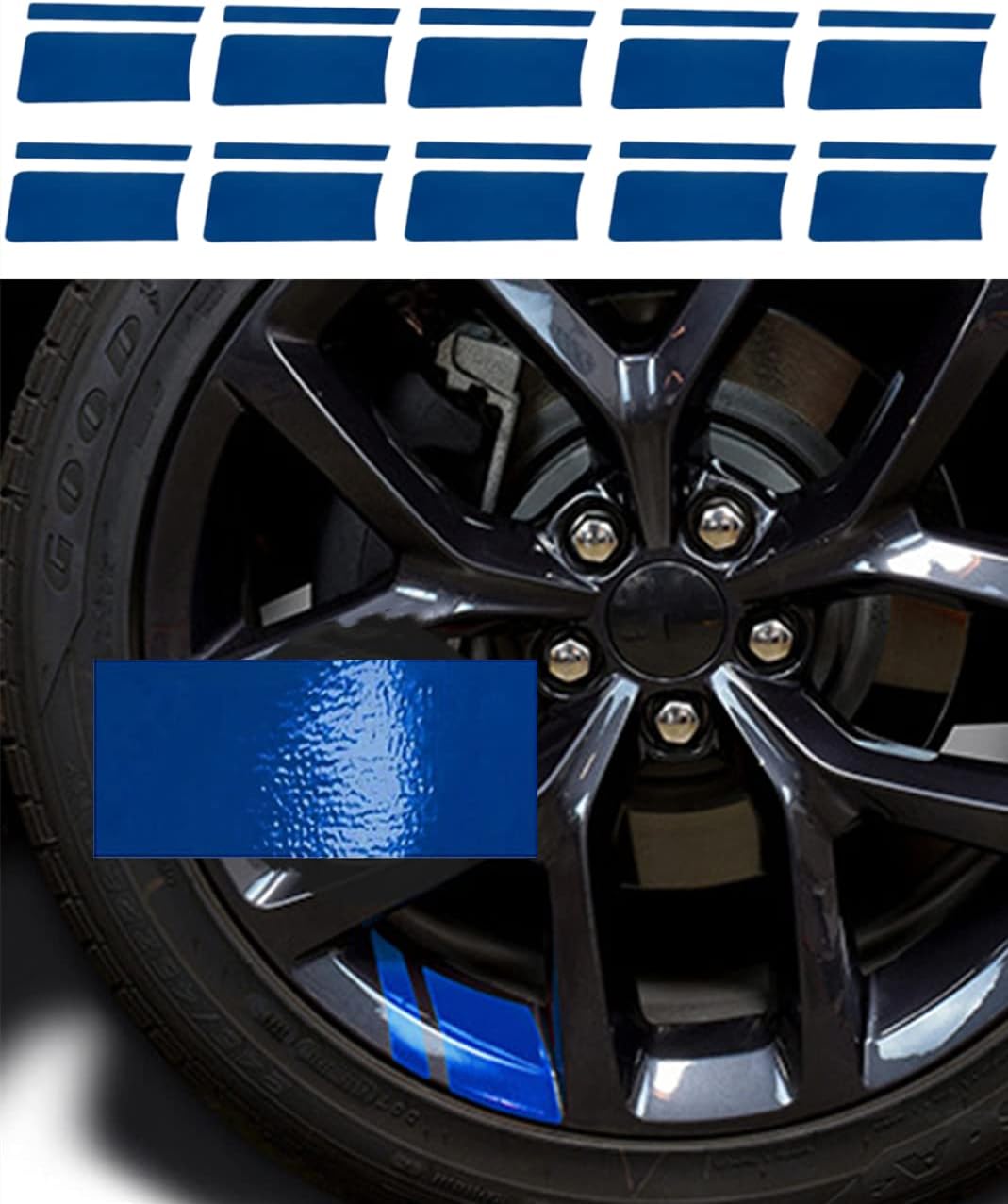 10 calcomanías reflectantes para llantas de automóvil, calcomanías decorativas para tamaño de 16 a 21 pulgadas, accesorios de decoración de