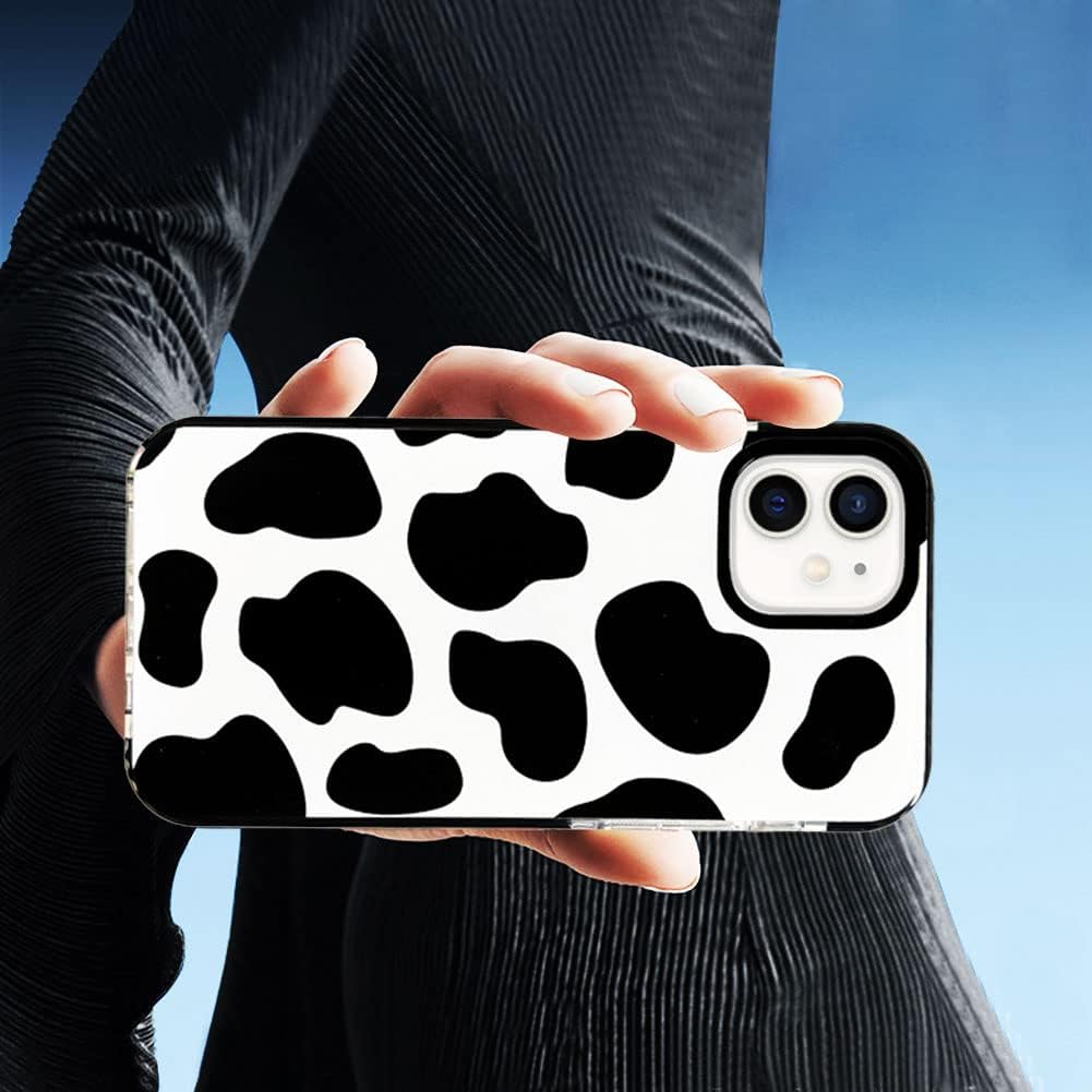 CEOKOK Funda compatible con iPhone 12 Mini, diseño de vaca, lindo y transparente, con diseño de silicona suave, TPU fresco, estético, protector,