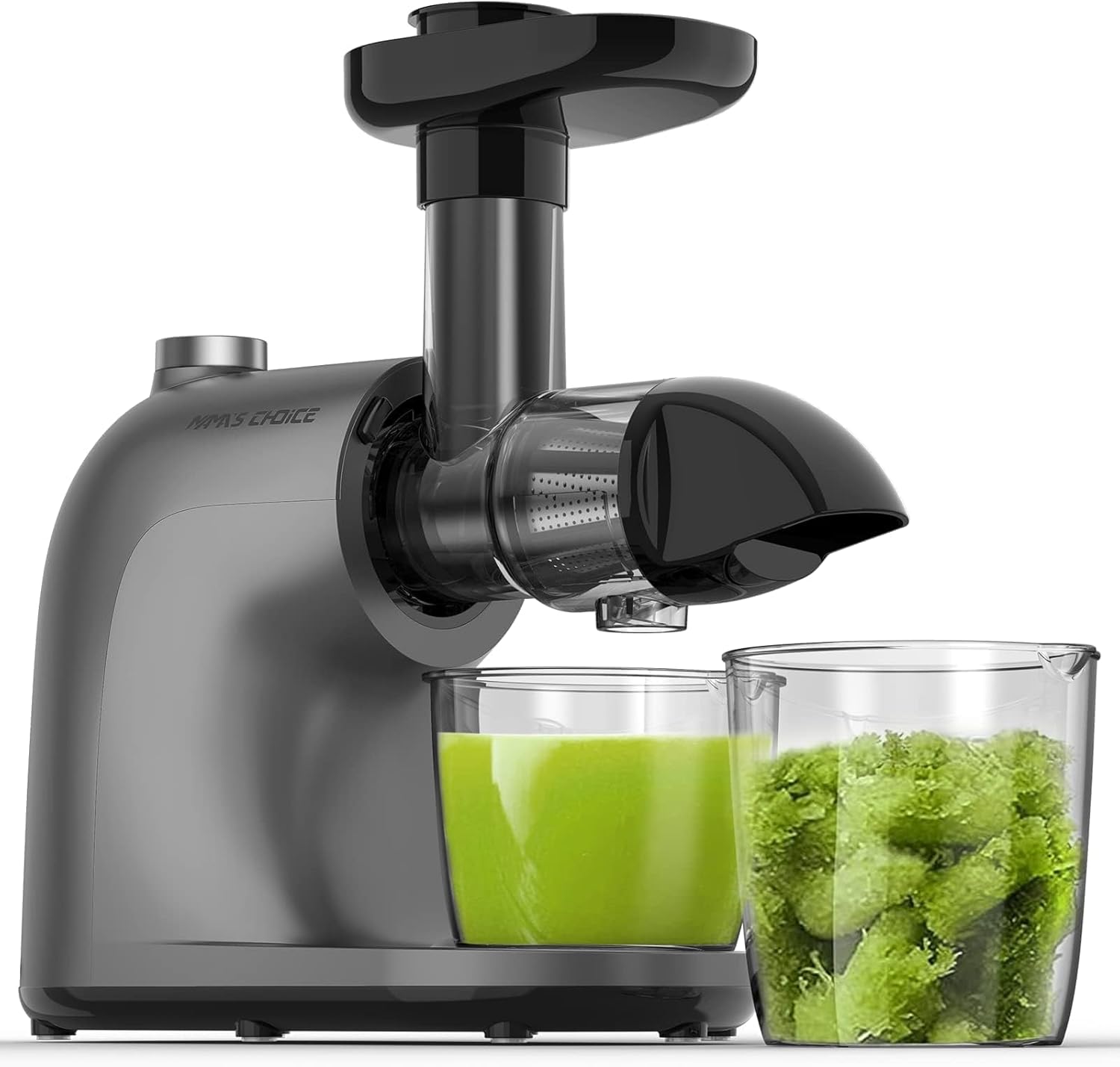MAMA’S CHOICE Máquinas exprimidoras, exprimidor de masticación lenta para verduras y frutas, extractor de jugo de prensa en frío, fácil de limpiar