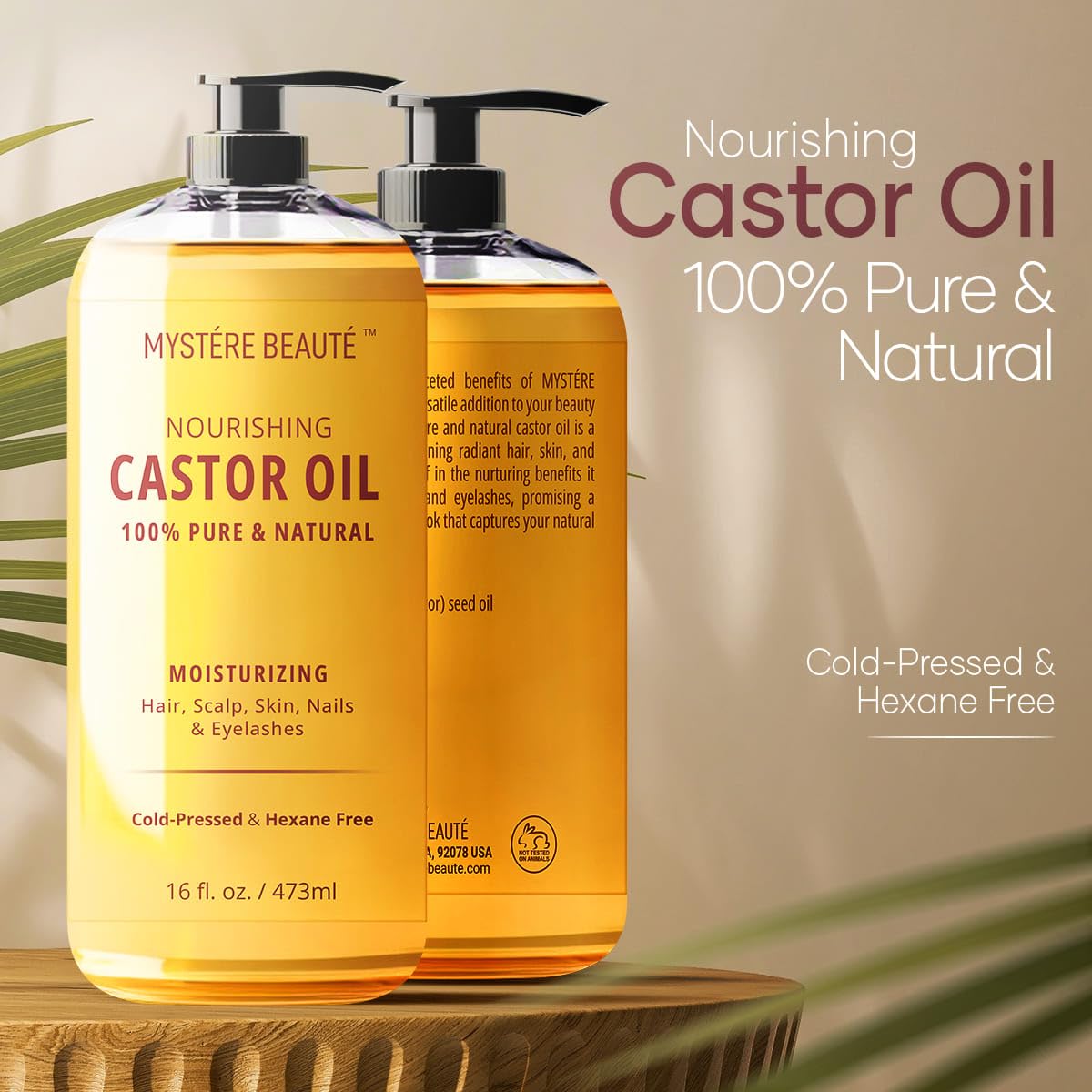 Aceite de ricino prensado en frío para cabello y piel, sin refinar, aceite de ricino 100% puro y natural para el crecimiento del cabello,