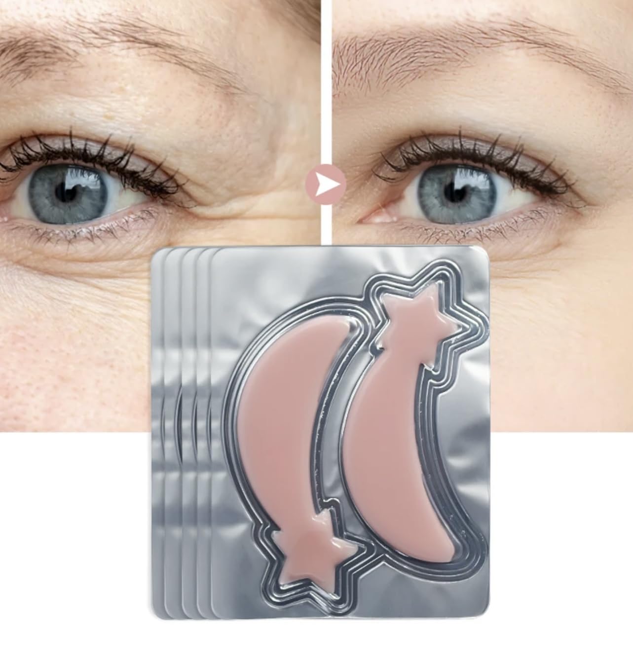 Parches para debajo de los ojos (30 unidades)  Rosa, dorado, hidrogel para debajo de los ojos, aminoácido y colágeno, máscara debajo de los ojos