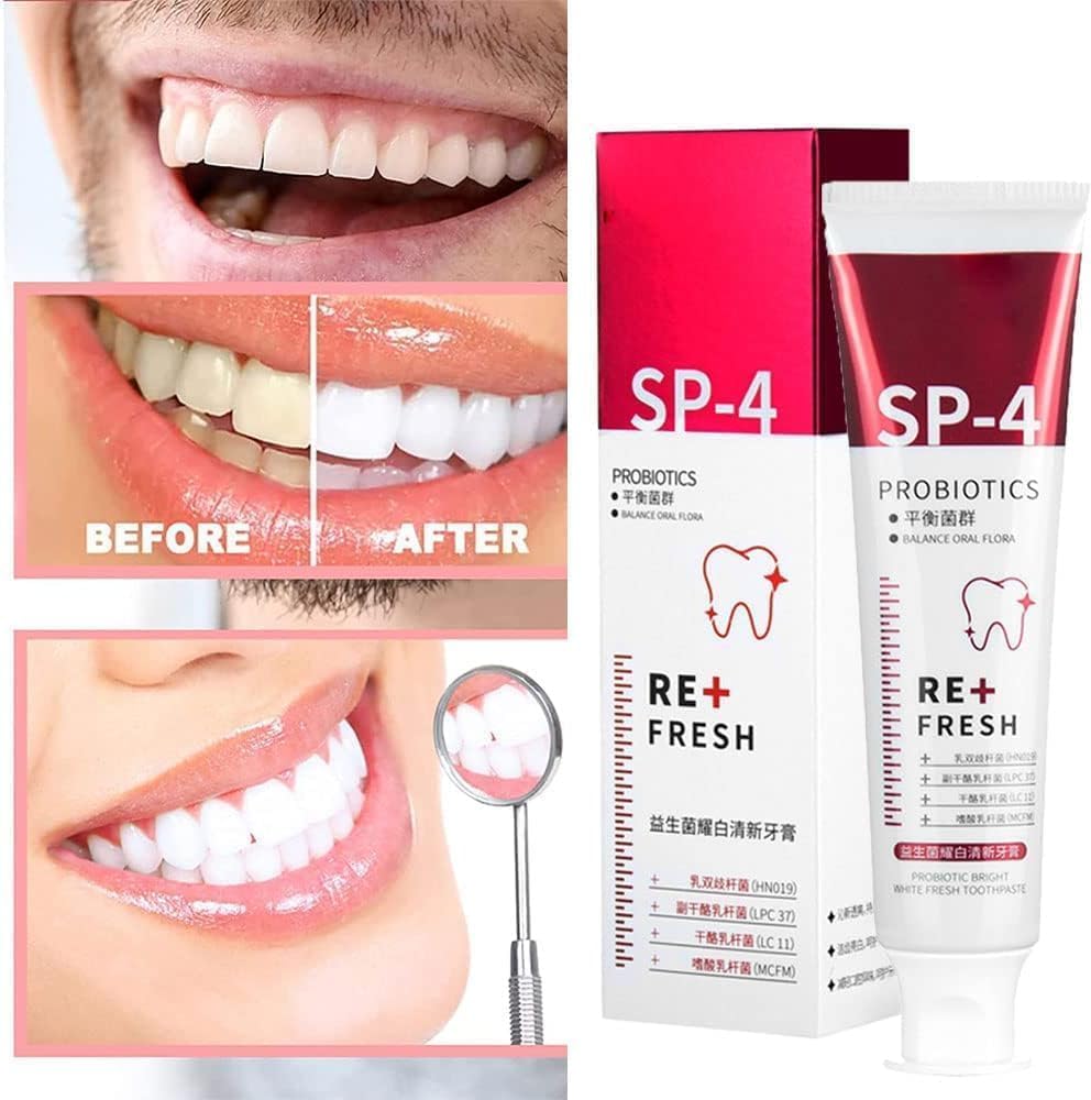 Pasta de dientes blanqueadora SP-4 Probióticos, pasta de dientes Yayashi SP-4, pasta de dientes de aliento fresco, promueve dientes y encías