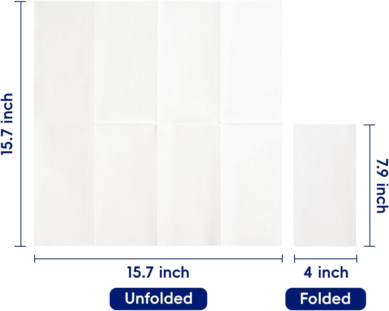 JOLLY CHEF Paquete de 200 servilletas de papel desechables, servilletas de baño suaves para invitados, toallas de mano de papel blanco de 2 capas
