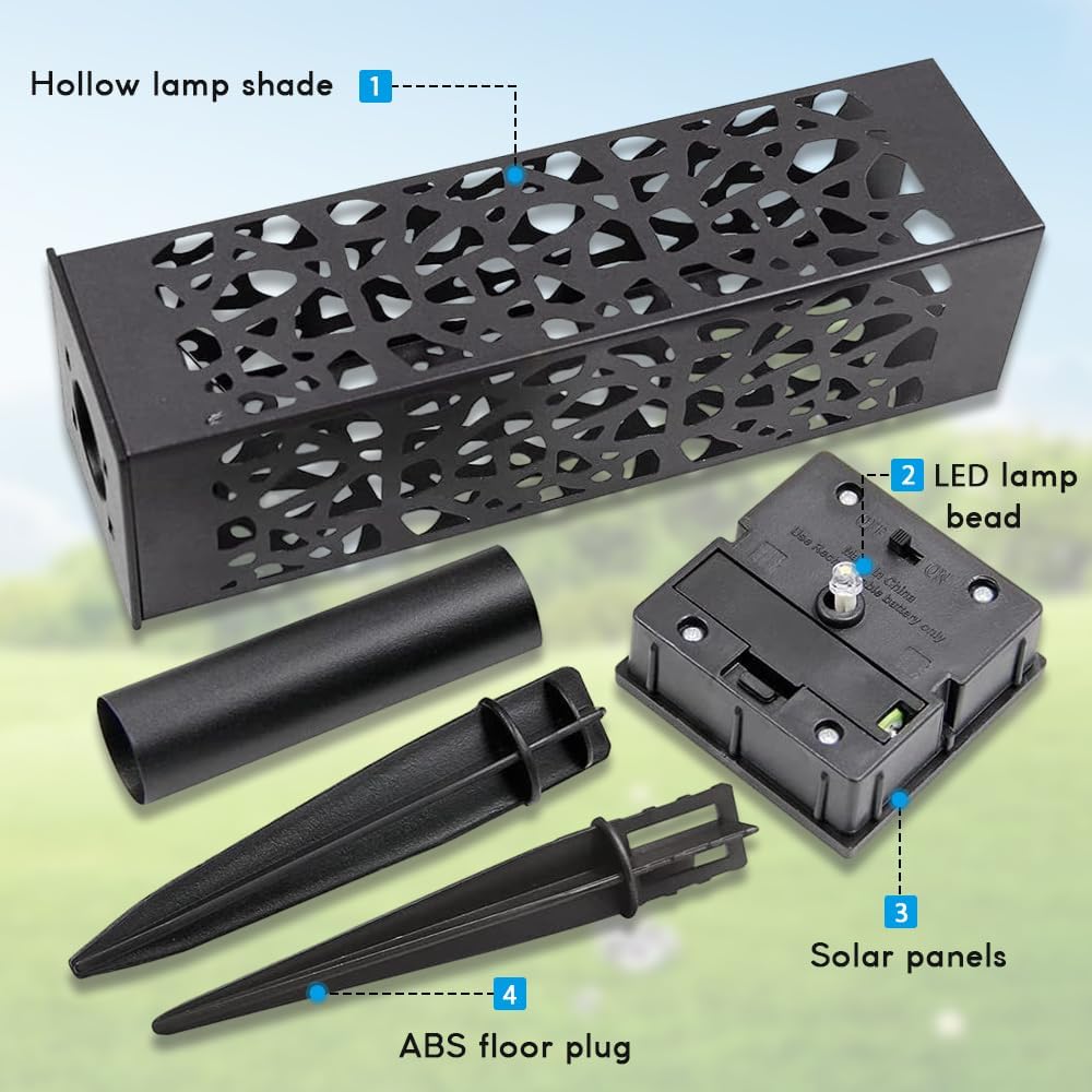 Paquete de 8 luces solares para caminos al aire libre, luces de jardín impermeables para paisaje, luces solares para pasarela al aire libre para