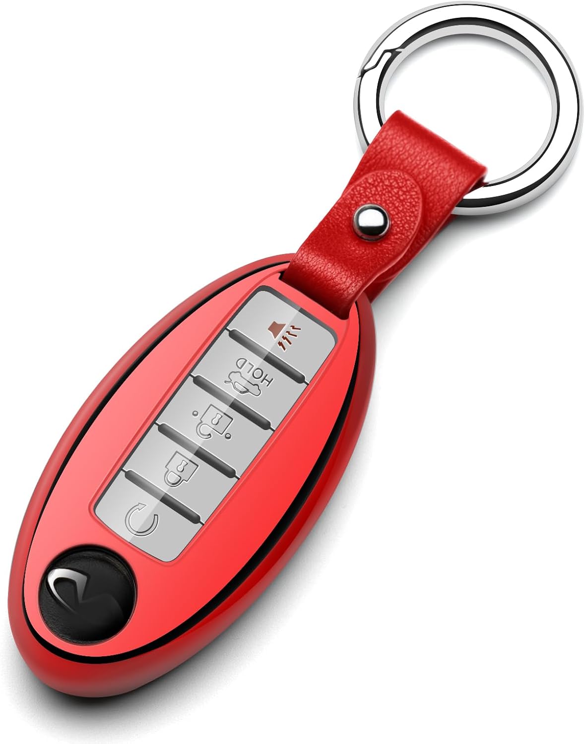 ZSPDACC Compatible con funda para llavero Nissan, Altima Maxima, Rogue Armada Pathfinder, compatible con Infiniti, funda protectora de TPU roja,