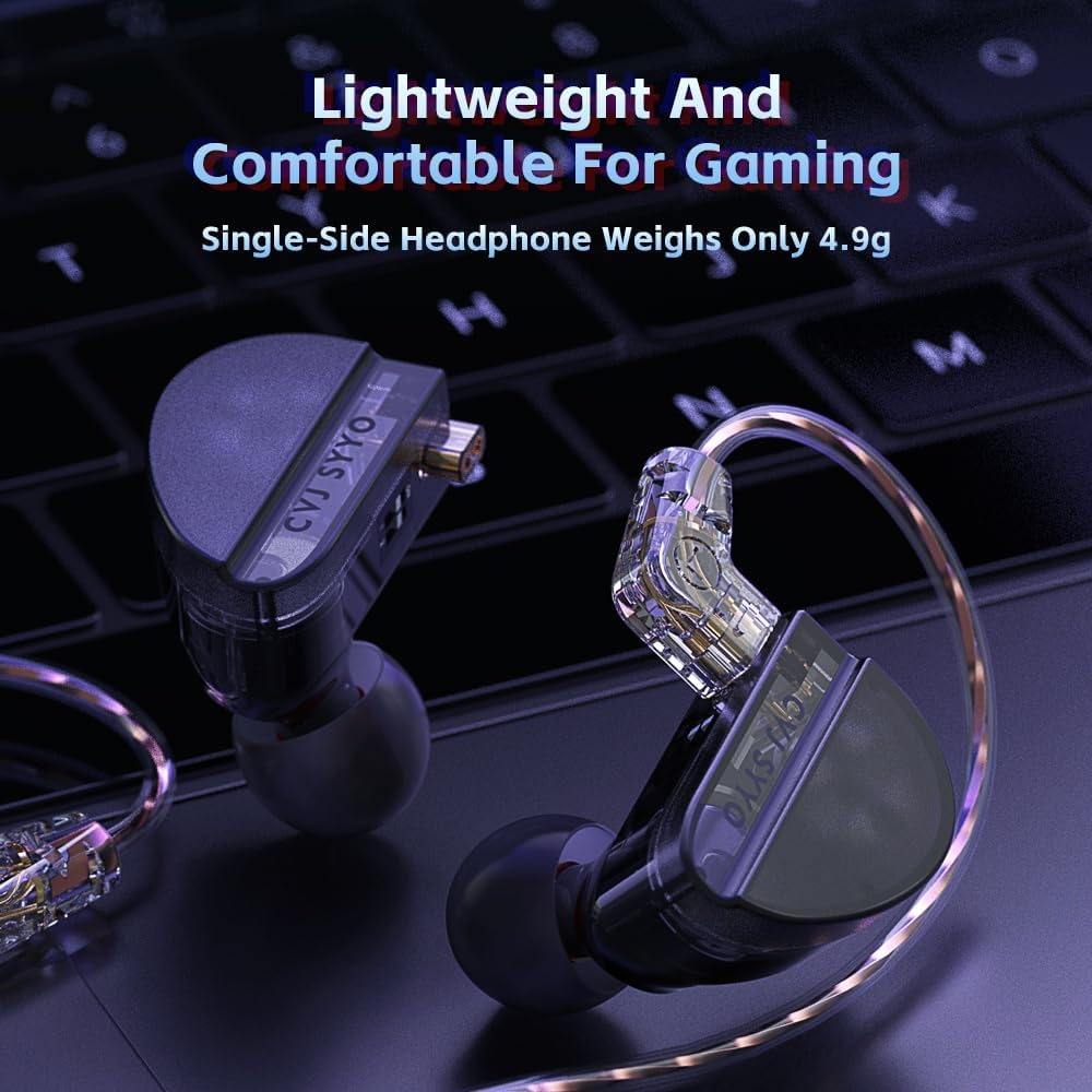 Linsoul CVJ Konoka – 1 controlador vibratorio + 1 DD +1 BA Triple Hybrid Driver in Ear Auriculares con 4 modos acústicos, cable de cobre desmontable