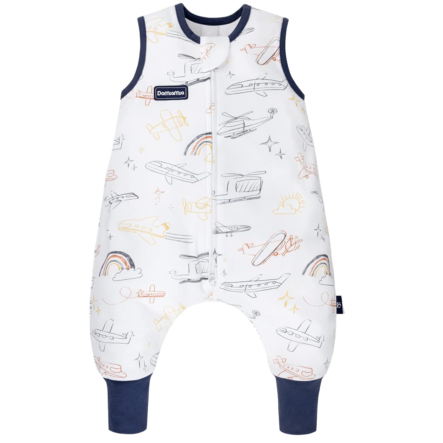 Saco de dormir para niños pequeños de 1.0 tog ultra suave de algodón y rayón hecho de bambú, saco de dormir con pies 2t-3t para caminantes de 24 a