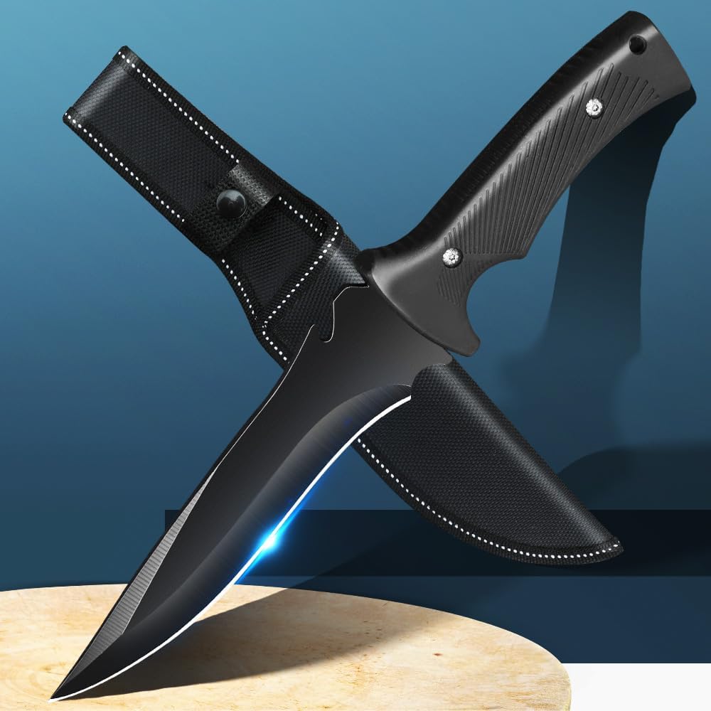zarfand Cuchillo de bushcraft de 11.9 pulgadas para hombre, cuchillo de campamento de supervivencia, cuchillo de hoja fija con funda, cuchillo de