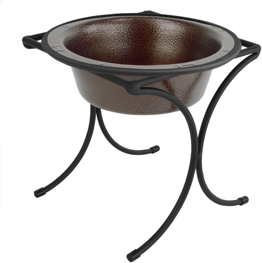Platinum Pets Bistro – Comedero individual con cuenco de acero inoxidable para gatosperros, tamaño XS, vena de cobre