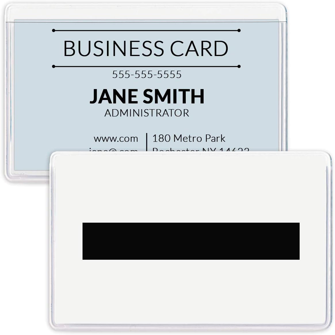StoreSMART – Tarjetero magnético para tarjetas de visita – 2 x 3 14 pulgadas – Plástico de vinilo – Parte trasera larga abierta – Paquete de 100 –