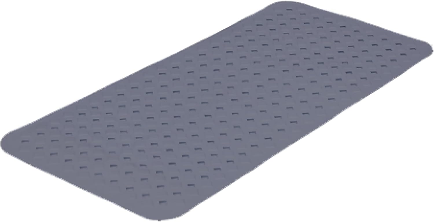 TranquilBeauty Alfombra de baño antideslizante  Corte de diamante gris transparente de 35 x 16 pulgadas con ventosas  Lavable a máquina  Tapetes de