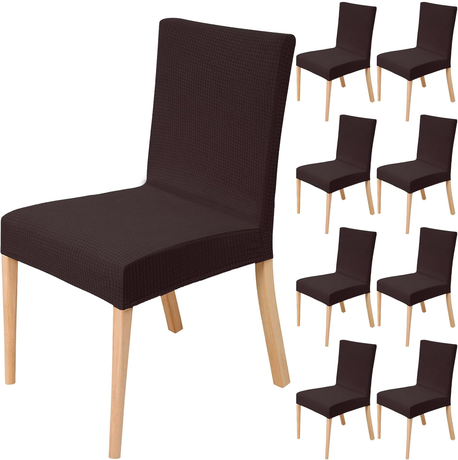 Buryeah 10 fundas impermeables para sillas de comedor, de jacquard elástico, funda protectora para silla, funda protectora extraíble y lavable para