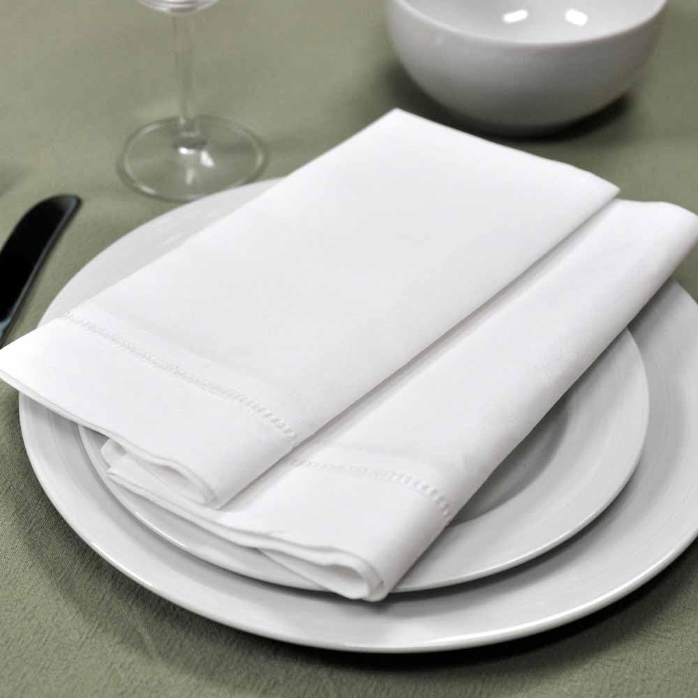 Servilletas de lino de 24 x 24 pulgadas, juego de 4 servilletas de tela blanca, lavables, servilletas de tela blanca, servilletas de tela para mesa