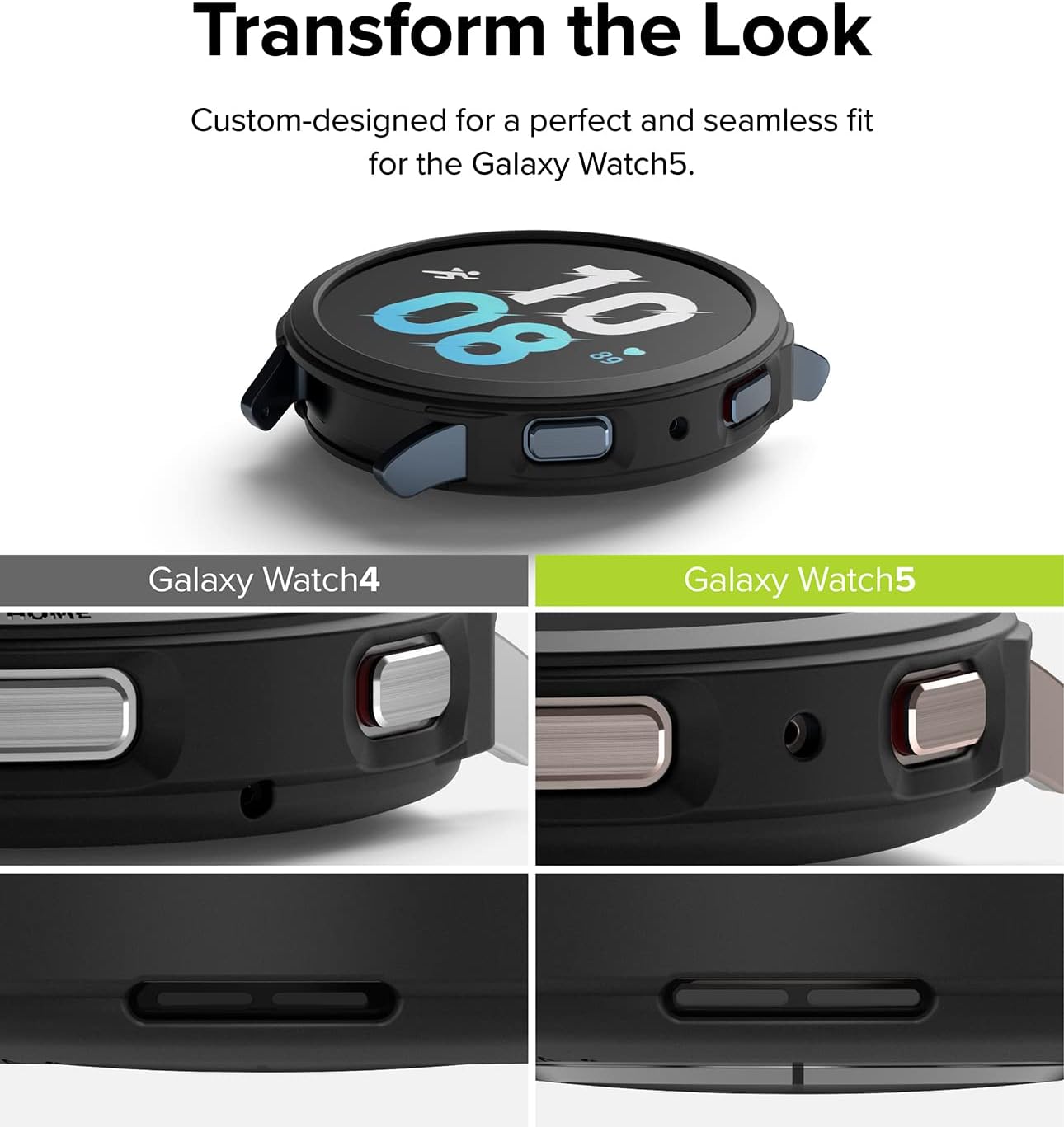 Ringke Air Sports – Funda compatible con Samsung Galaxy Watch 5 de 1.575 pulgadas (1.575 in), suave, flexible, ligera, delgada, de poliuretano