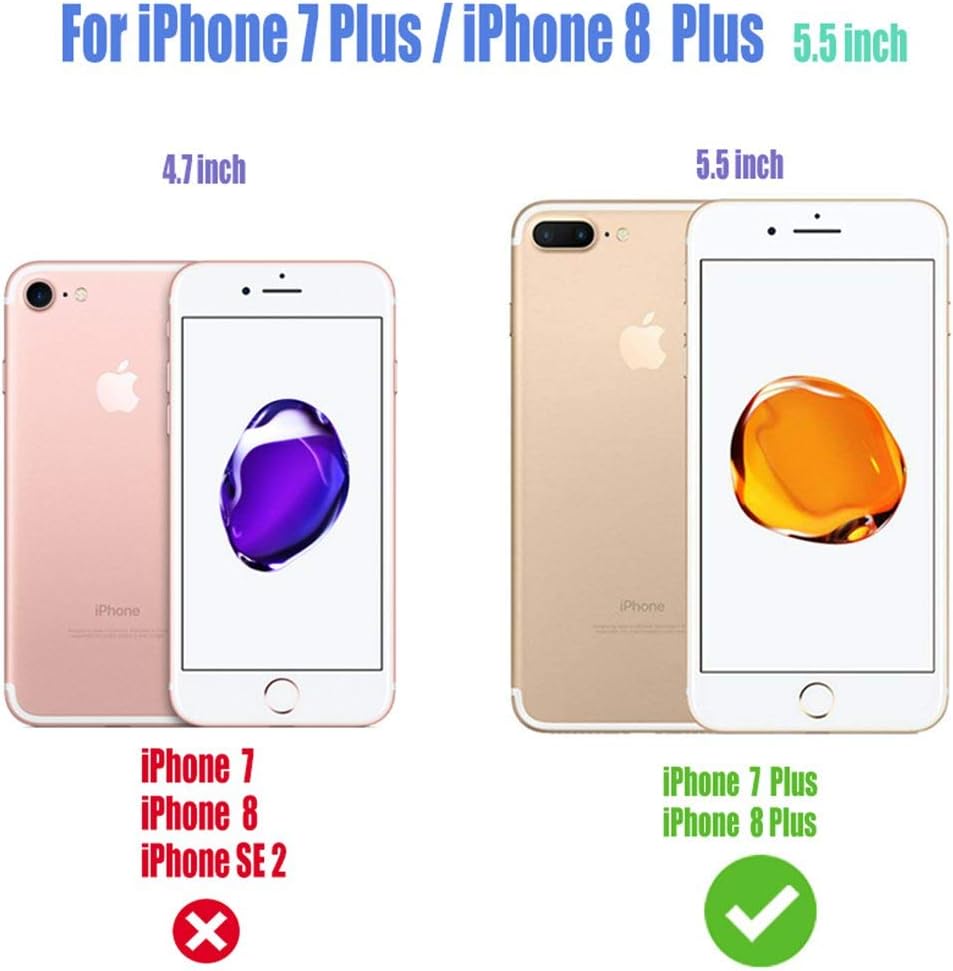 AKORAVO – Funda para iPhone 8 Plus, iPhone 7 Plus para mujeres, hombres y niñas, a prueba de golpes, antiarañazos, delgada, suave, funda protectora