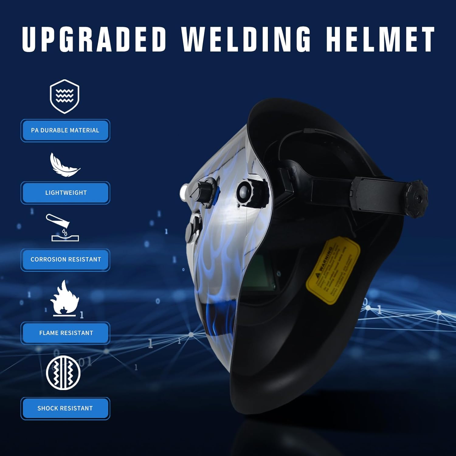 Casco de soldadura de oscurecimiento automático con campana de soldadura de color verdadero con luz solar 2 sensores de arco amplia sombra 9-13