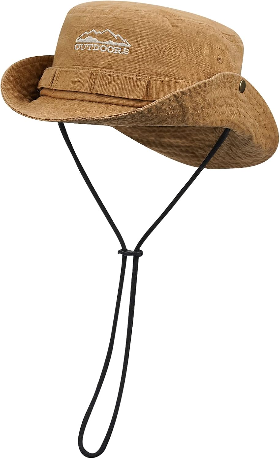 CLAPE Sombrero de pesca Boonie lavado sombreros de sol gorra de cubo con cuerda protección solar al aire libre gorra de camping sombrero de jungla