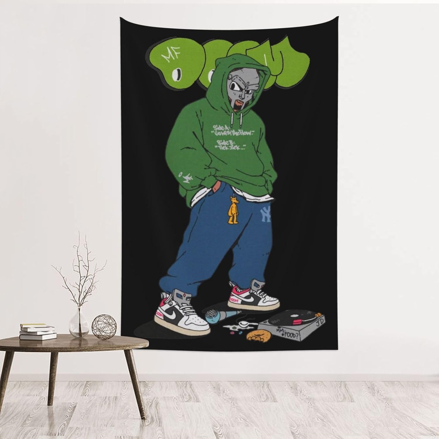 Elzab Mf Doom – Tapiz de franela suave para colgar en la pared, manta decorativa para el hogar, sala de estar, 60 x 40 pulgadas