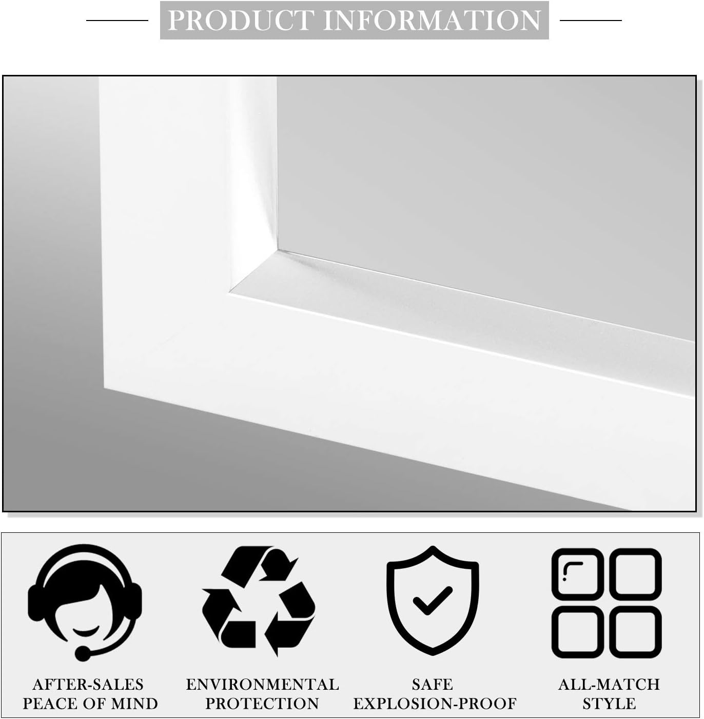 MIRUO Full Length Mirror Decor Wall Mounted Mirror Floor Mirror Dressing Mirror Make Up Mirror BathroomBedroomLiving RoomDining RoomEntry, White,