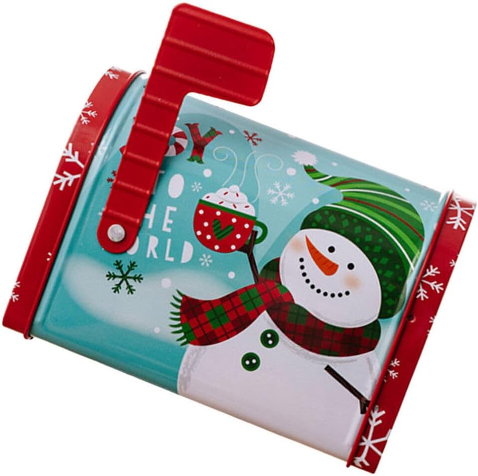 UPKOCH Contenedores de almacenamiento de hierro para galletas de Navidad, tarro de dulces, latas de dulces de Navidad, cubierta de poste,