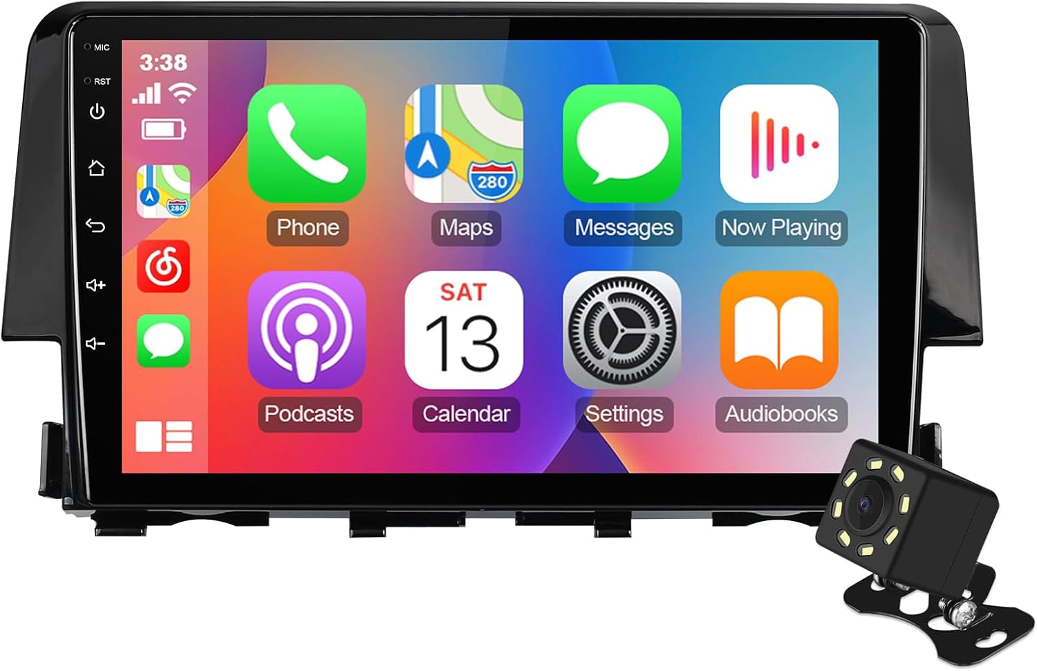 9 inches Android 10 Double Din Car Stereo for Honda Civic 2016, 2017, 2018, 2019, 2020 IPS Touchscreen Screen Car Radio with Carplay & Android Auto