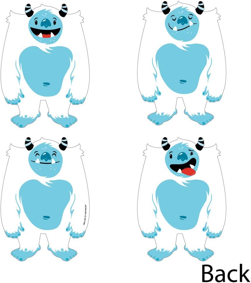 Big Dot of Happiness Yeti to Party  Decoraciones DIY Abominable Muñeco de nieve para fiesta o fiesta de cumpleaños  Juego de 20