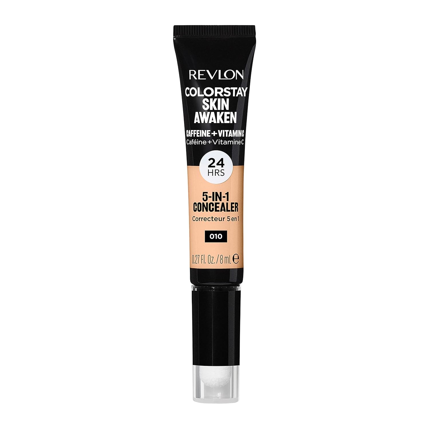 Revlon ColorStay Skin Awaken Corrector 5 en 1, ligero, cremoso maquillaje facial duradero con cafeína y vitamina C, para imperfecciones, ojeras y