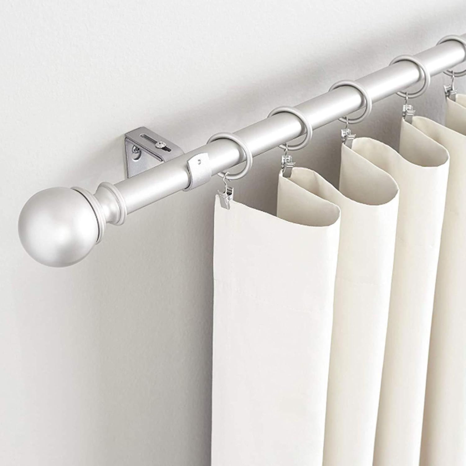 Frienda 6 soportes para barra de cortina, ajustable general, ganchos de pared para persianas montadas en el exterior, soporte de barra de cortina