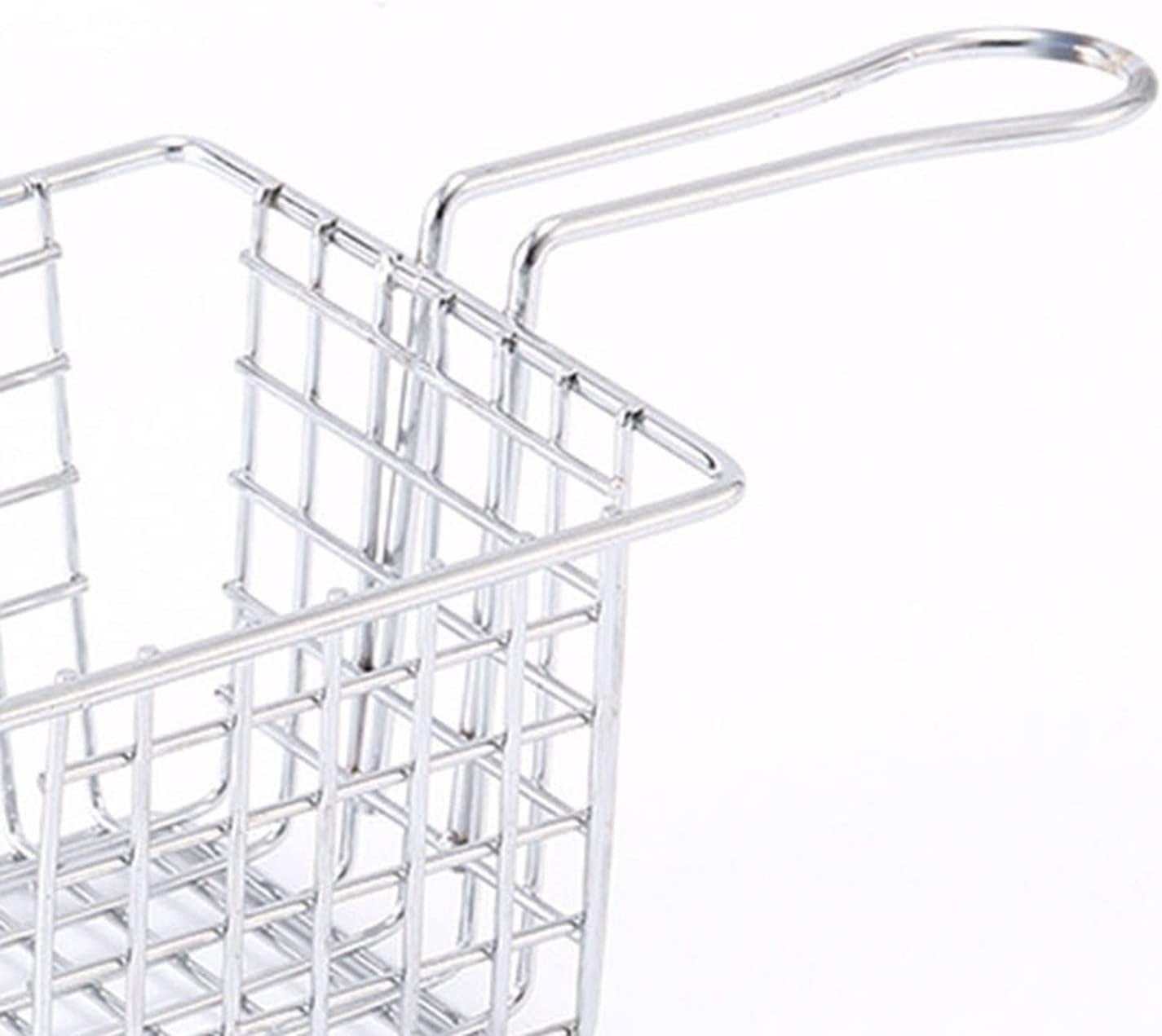 Mini cesta cuadrada para papas fritas, soporte de metal para servir papas fritas, cestas de presentación de alimentos para restaurante casero