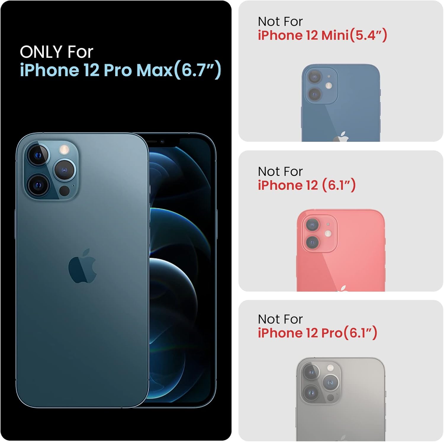FireNova Funda para iPhone 12 Pro Max, funda de silicona mejorada protección de cámara con forro de microfibra suave antiarañazos, 6.7 pulgadas,