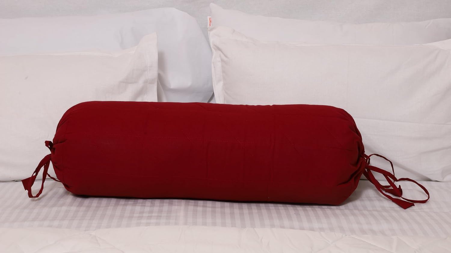 Saffron HANDICRAFTS – Funda de almohada de algodón, con cierre de cuerda, fácil de quitar, lavable, 8 pulgadas de diámetro, 24 pulgadas de largo