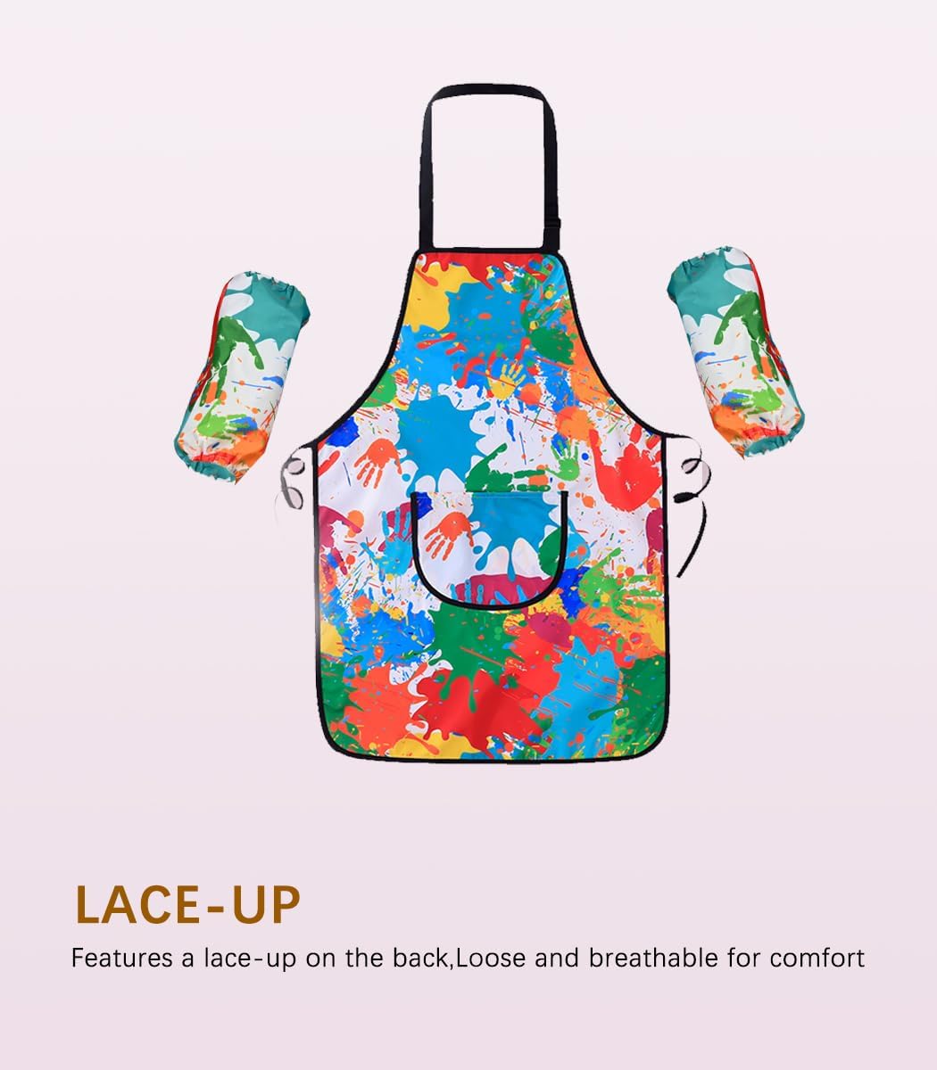Bata de arte para niños, delantal de pintura para niños, bata de artista con bolsillo y mangas largas, sección larga, impermeable