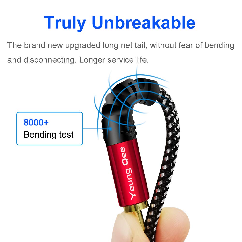 Cable RCA de audio y video de 12 pies, Yeung Qee 3RCA macho a 3RCA macho compuesto AV cable compatible con decodificador, altavoz, amplificador,