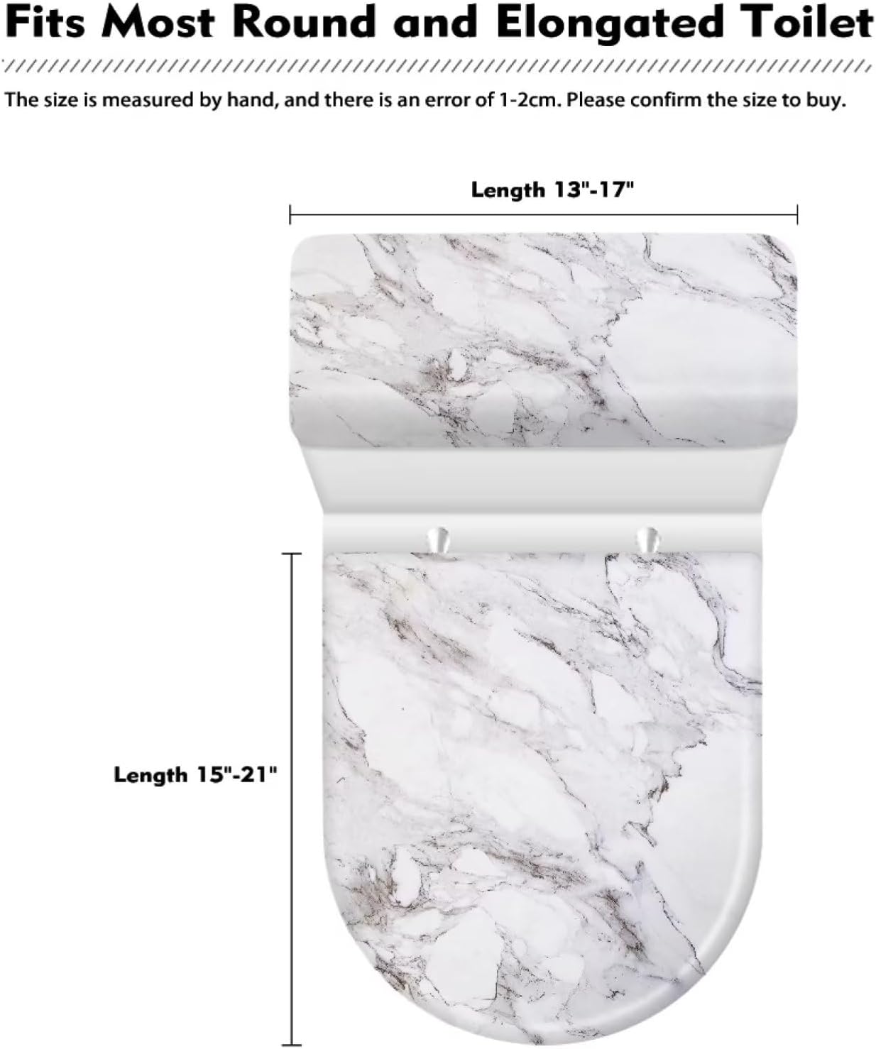 Juego de 2 fundas de tapa de mármol blanco y tapa de tanque de inodoro, funda moderna con estampado de mármol para tanque de inodoro, decoraciones