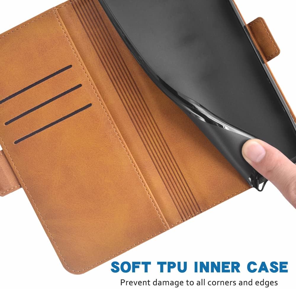 Compatible con Cloud Mobile Stratus C5 – Funda tipo cartera con correa para la muñeca y soporte de cuero para tarjetas, accesorios celulares,