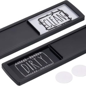 MECCANIXITY Imán para lavavajillas Clean Dirty Sign negro enmarcado rectangular negro-blanco, goma opcional, magnético para lavavajillas, accesorios MECCANIXITY Imán para lavavajillas Clean Dirty Sign negro enmarcado rectangular negro-blanco, goma opcional, magnético para lavavajillas, accesorios