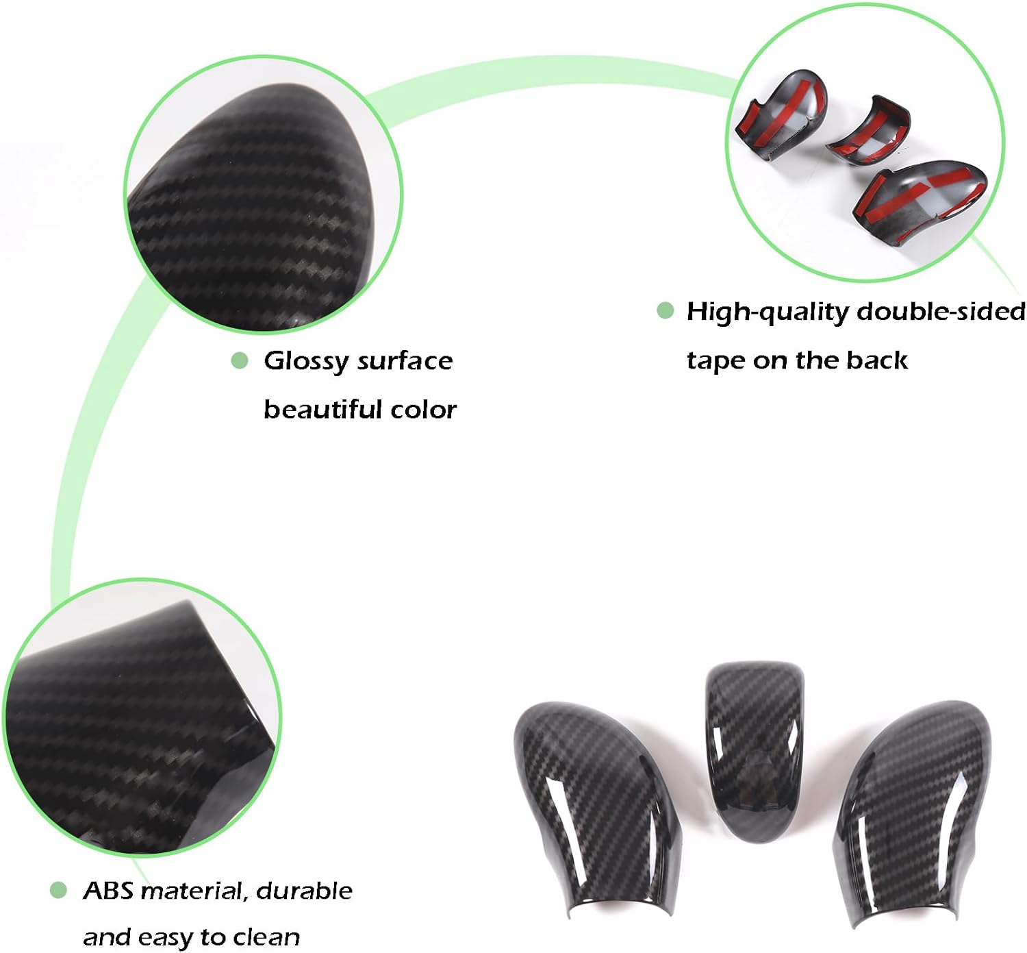 LLKUANG Fundas de freno de mano de palanca de cambios de automóvil compatibles con Chevrolet Corvette C6 2005-2013, accesorios interiores de ABS
