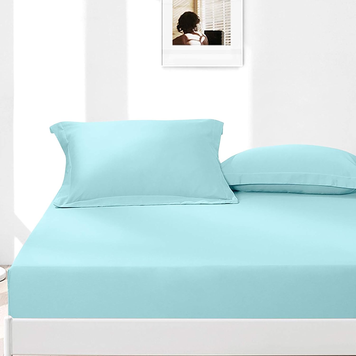 NTBAY Paquete de 2 fundas de almohada estándar de 500 hilos, 100% algodón egipcio, fundas de almohada Oxford súper suaves y transpirables para cama,