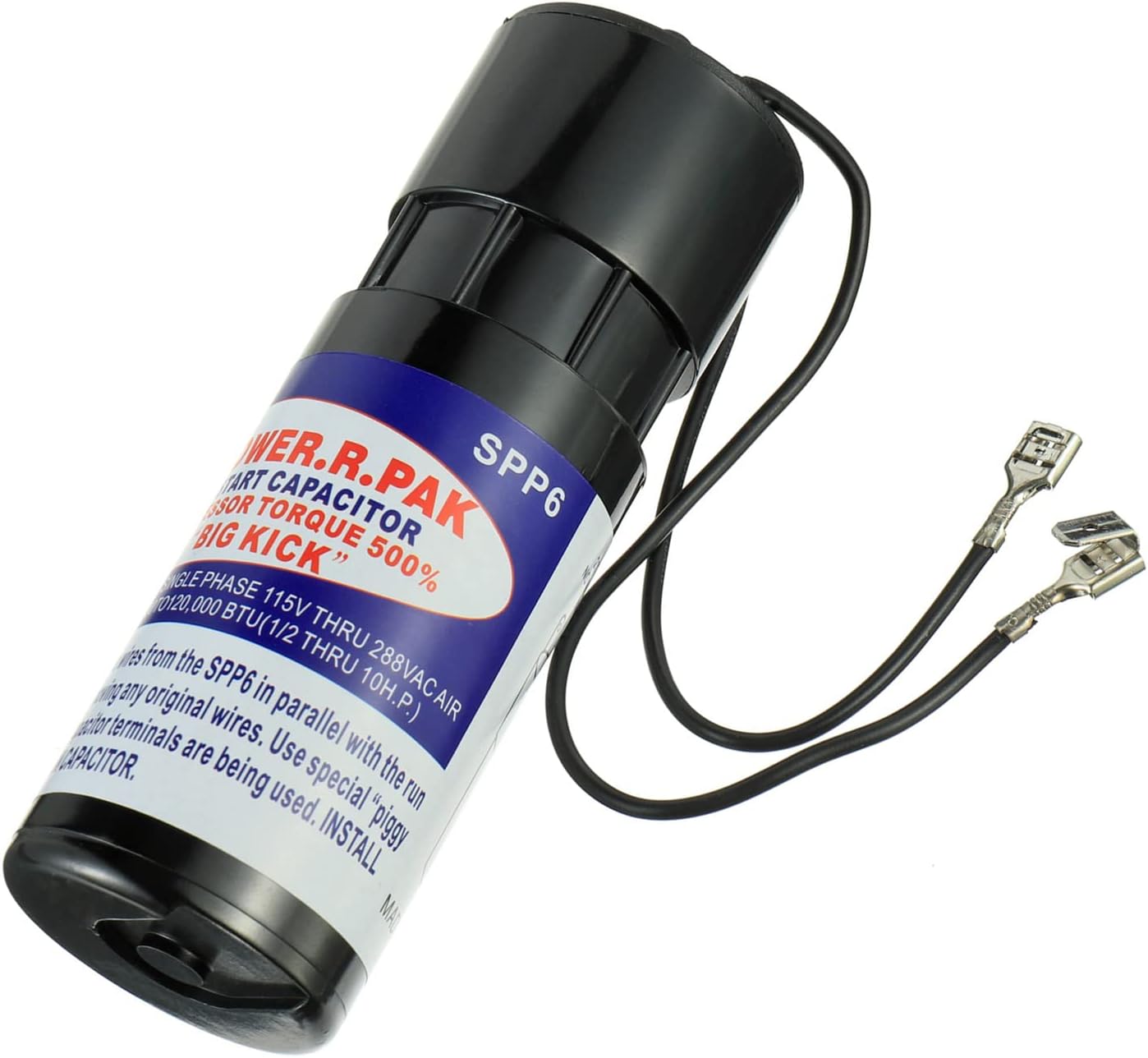 BOJACK Reemplazo del condensador de arranque duro SPP6 115V-288VAC, aumenta el par del compresor 500%, unidades de acondicionamiento de aire de