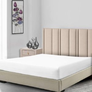 Sábana bajera ajustable de satén de algodón de perfil bajo (7-10 pulgadas), tamaño Queen, color blanco, ropa de cama fabricada en Estados Unidos Sábana bajera ajustable de satén de algodón de perfil bajo (7-10 pulgadas), tamaño Queen, color blanco, ropa de cama fabricada en Estados Unidos