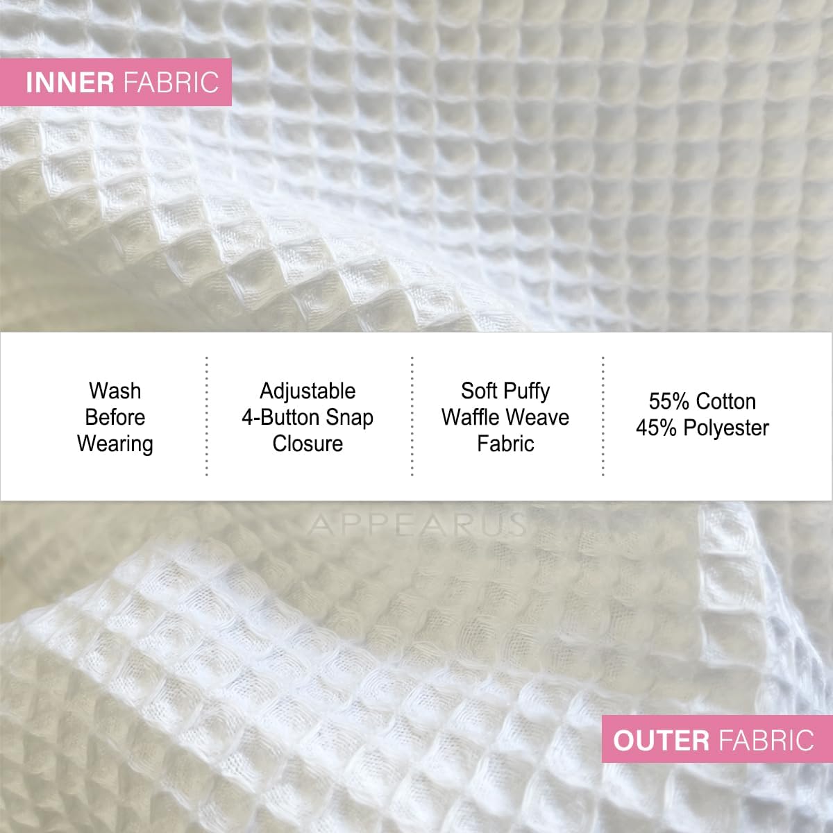 Toallas de baño de gofres para mujer, toallas ligeras y ajustables para spa, gimnasio, talla única, color blanco