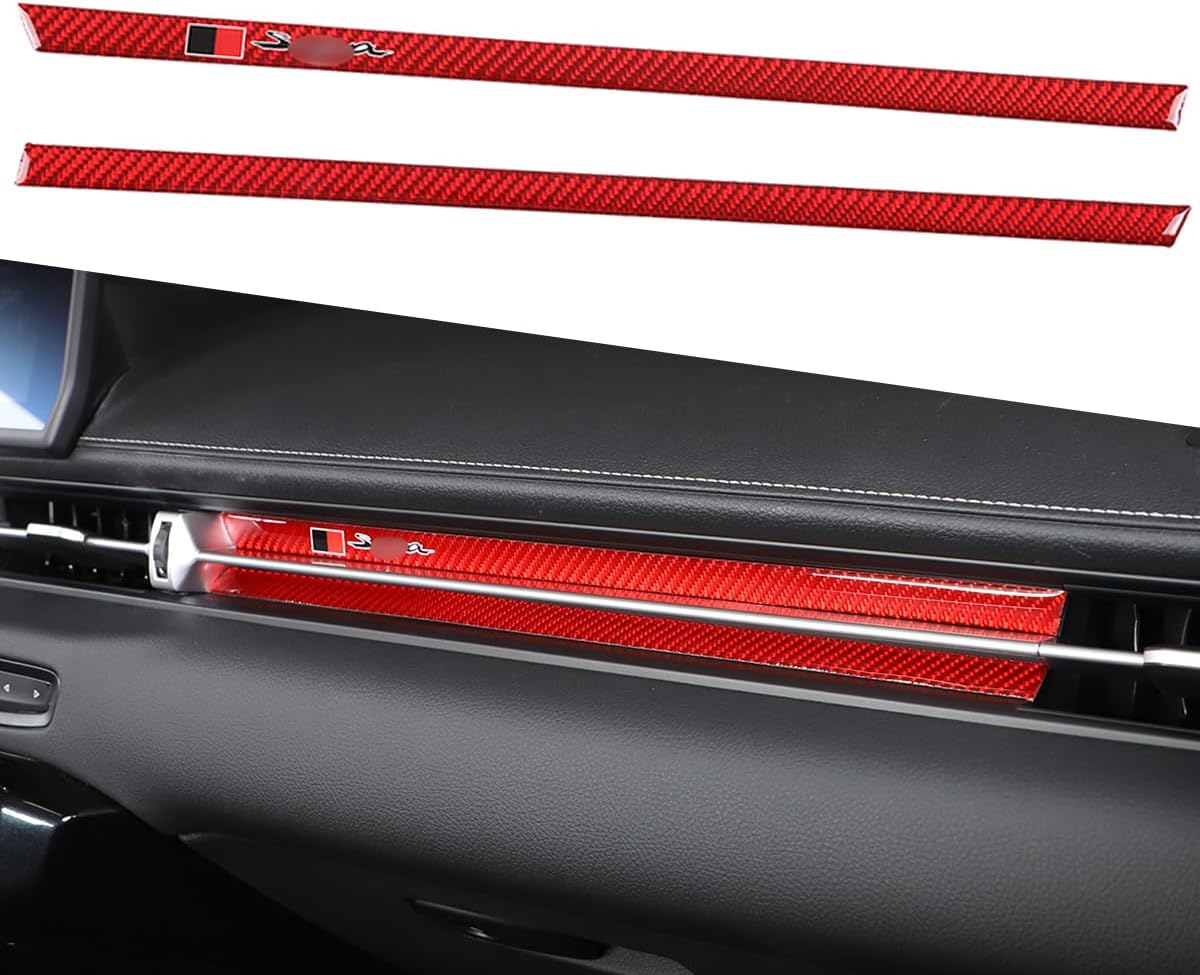 Decoración de salida de aire copiloto para consola central de automóvil (con letra), apto para Toyota Supra GR A90 A91 MK5 2019-2022, borde de fibra
