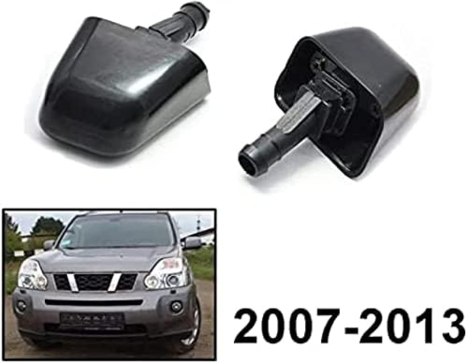 2 boquillas de limpiaparabrisas delantero de automóvil, para Nissan para Xtrail 2 T31 2007-2013 piezas de repuesto
