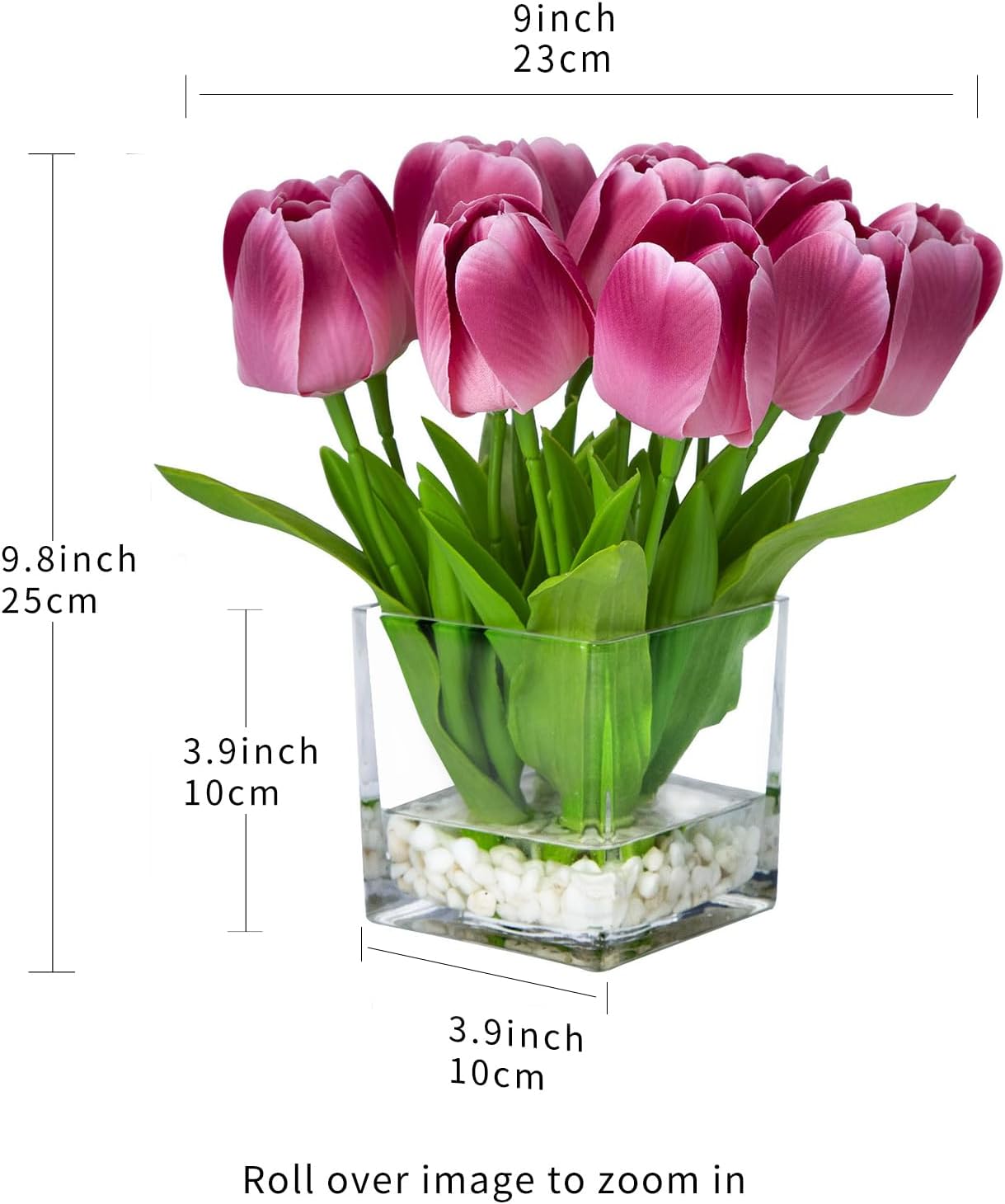 Flores artificiales, arreglo floral de tulipanes en jarrón, flores falsas, tulipanes de seda, modernas flores artificiales de seda para el hogar,
