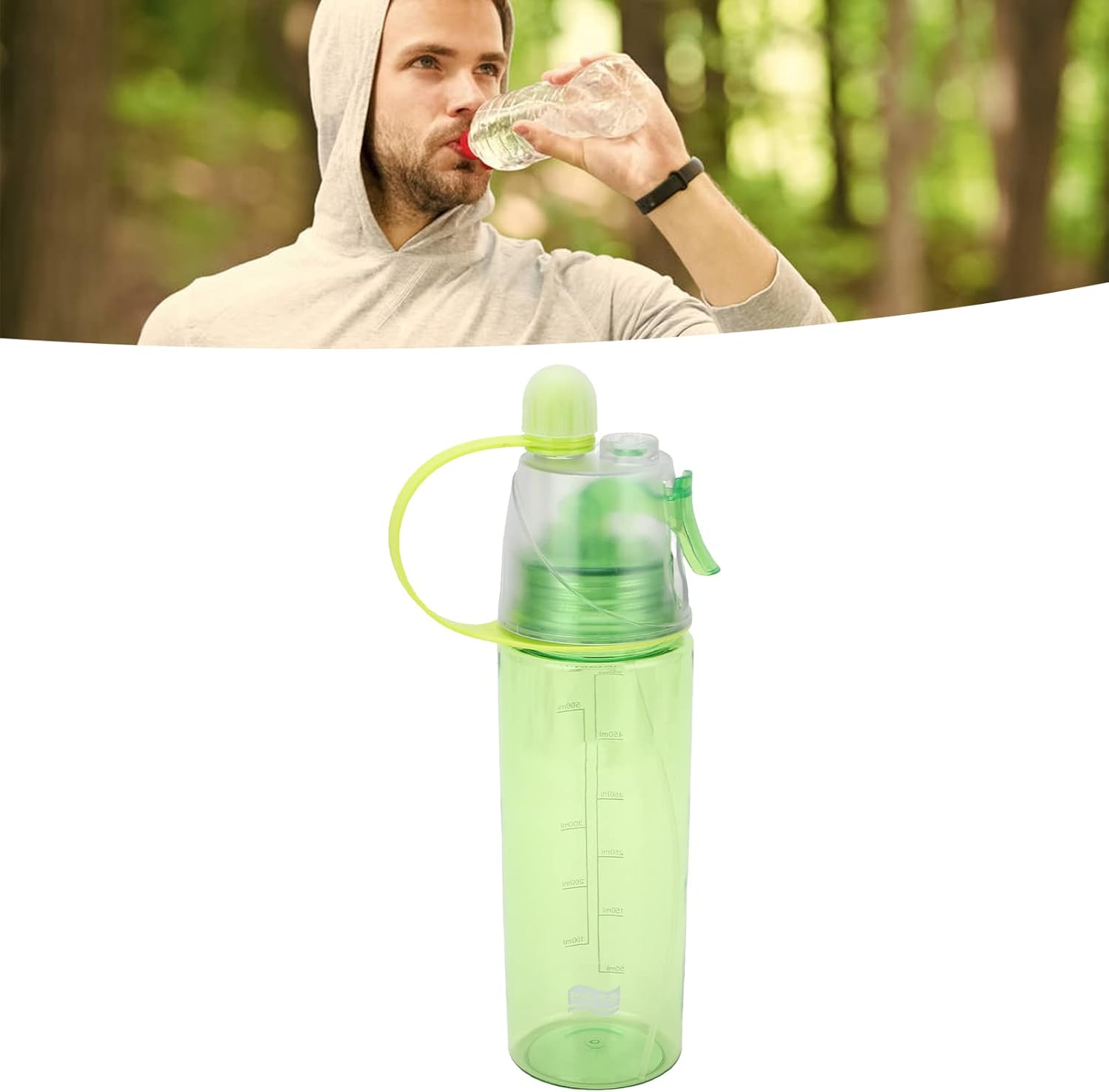 HEITIGN Botella de spray de agua, botella de bebida, botella de deportes, botella de agua, botella de agua de niebla, botella de spray de agua,