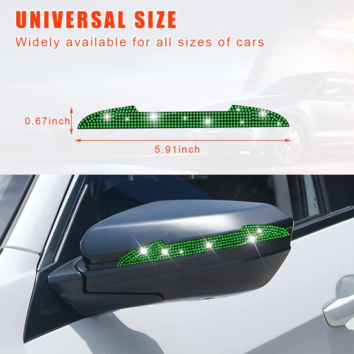 Ziciner 4 protectores brillantes para manija de puerta de automóvil, con diamantes de imitación antiarañazos, adhesivos para manijas de puerta de