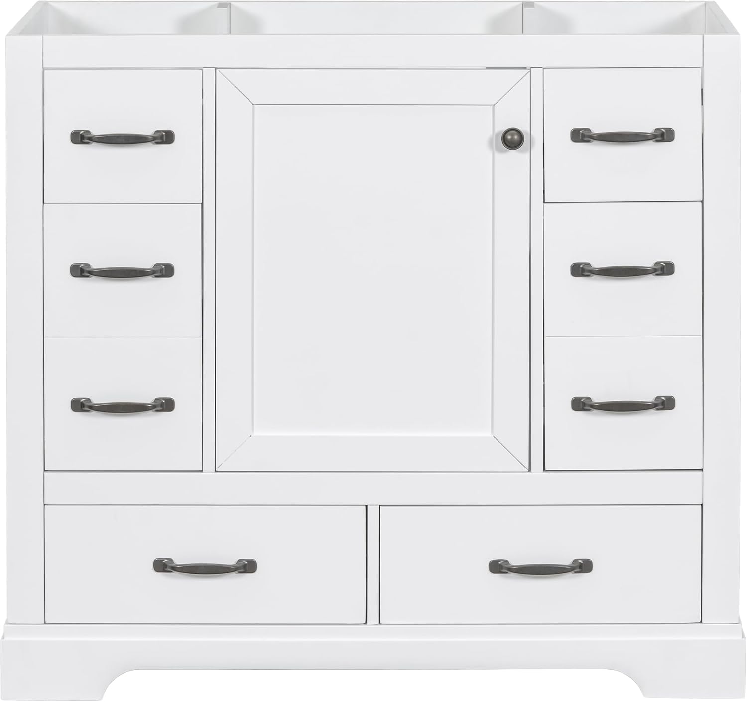 Harper & Bright Designs Tocador de baño de 36 pulgadas sin fregadero, gabinete de baño de madera independiente con 6 cajones y un gabinete con