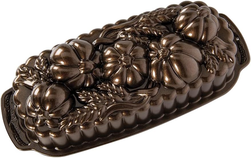 Nordic Ware 93448 – Molde para pan de trigo y calabaza, capacidad de 6 tazas, color bronce